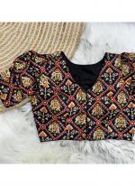 Pure Cotton Black Festival Wear Printed Radymade Blouse